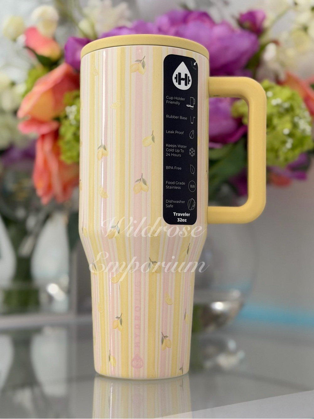 HydroJug lemons fruit yellow pink lemonade LIMITED EDITION tumbler new